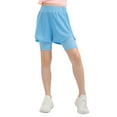 thumbnail image 2 of SILVERCELL 5-12T Girls 2-in-1 Athletic Flowy Shorts Active Performance Mesh Shorts with Liner for Sports Fitness Running Biking Hiking, 2 of 8