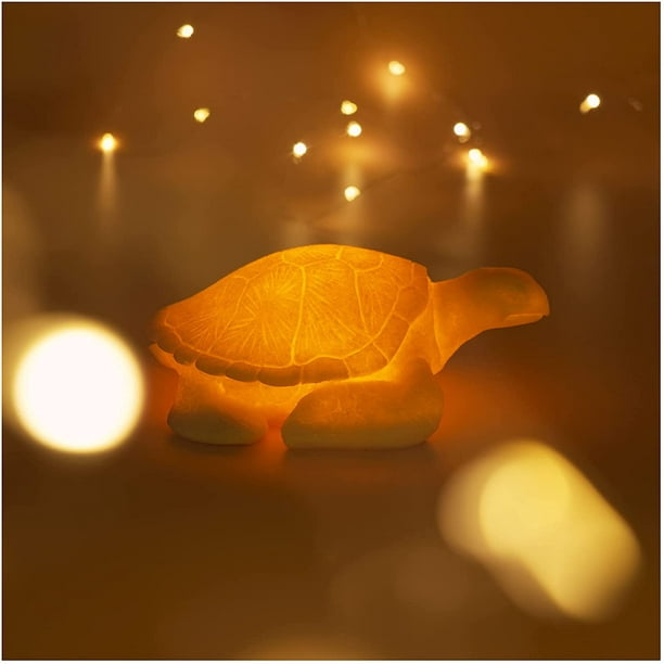 Sea Turtle Night Light Battery Powered Automatic Timer Sandstone Animal  Night Light Ocean Theme Decor Beach Decorations for Home Bedroom Living  Room Bathroom Birthday Gifts Party (Warm 