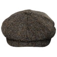 thumbnail image 2 of Harris Tweed Northbay Wool Newsboy Cap - M - Olive/Brown, 2 of 4