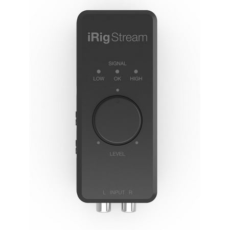 IK Multimedia iRig Stream Stereo Audio Interface for iPhone, iPad, Mac and PC with USB-C, Lightning and USB plus Advanced Streaming Features (black)