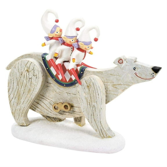 Department 56 Nightmare Before Christmas Village Polar Bear Ride Multicolor Resin Figurine 3.6in H