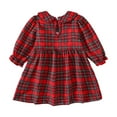 thumbnail image 6 of Kogui Christmas Dress Toddler Girl Toddler Christmas Dress Ruffle Long Sleeve Toddler Baby Girls Knee Length Tulle Velvet Dresses for Party Holiday 3T 4T (Red,3-4 Years), 6 of 8