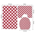 thumbnail image 3 of Red and White Checkered Pattern Bathroom Rugs Sets 3 Piece,Toilet Cover Set,Absorbent Non Slip Bathroom Mats Sets with U-Shaped Contour Rug Toilet Rug Set, 3 of 5