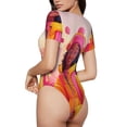 thumbnail image 2 of Rateoe Digital Nomad Pink Landscape Printed Women Rash Guard Short Sleeve,Tummy control Swimsuit Surfing Swimsuit Bathing Suit Short-sleeved Onesie UPF 50+ -, 2 of 7