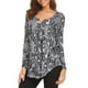 thumbnail image 5 of Puntoco Mujeres Moda Impreso Casual V-Cuello Manga Larga Camiseta Suelta Blusa tops Puntoco Puntoco-3925, 5 of 6