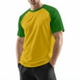 thumbnail image 3 of Godokuleh Baseball T Shirts for Men Raglan Short Sleeve Crewneck Tees Color Block Casual Slim Fit Tops Workout Fashion Shirt Green L, 3 of 6