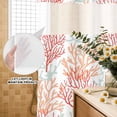 thumbnail image 3 of No Hook Shower Curtain, Red Orange Grey Coral Coastal Shower Curtains for Bathroom with See Through Top Window, Summer Beach Seaside Nautical Waterproof & Washable Bath Curtain Stand Up Stall 36"x72", 3 of 9