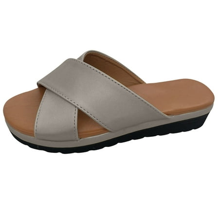 

Bnwani Shoes Womens Fashion Wedges Shoes Open Toe Thick Bottom Roman Slippers Beach Sandals