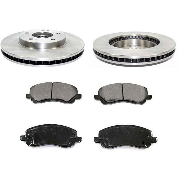 Front Brake Pad and Rotor Kit - Compatible with 2002 - 2012 Mitsubishi Galant 2.4L 4-Cylinder 2003 2004 2005 2006 2007 2008 2009 2010 2011