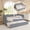 Blue, variant on Twin Size Gingham Daybed with Trundle, Wave Shaped Sofa Bed with USB Port, No Box Spring Needed