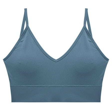 Clearance! tube tops for women tube tops Bra Women Underwear Size Vest Hollow Breathable Large Sports Mesh Hole Flash Sales Blue