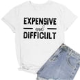 thumbnail image 4 of NJGRAE Square Neck Tops for Women Tube Tops for Women Women's Casual Crew Neck Short Sleeve T Shirt with Letter Print Fashion Top for Everyday Wear Women T-Shirt Xxl, 4 of 4