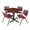 Cherry / Burgundy, variant on Romig Pillar 36 in. Square X-Base Breakroom Table- Maple & 4 M Stack Chairs- Black