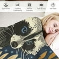 thumbnail image 3 of Chilfamy Raccoon Blanket Flower Throw Blankets Cozy Flannel Ultra Soft Fuzzy Animal Party Blanket Raccoon Gifts for Girls Women Kids Adult  50x60in, 3 of 6