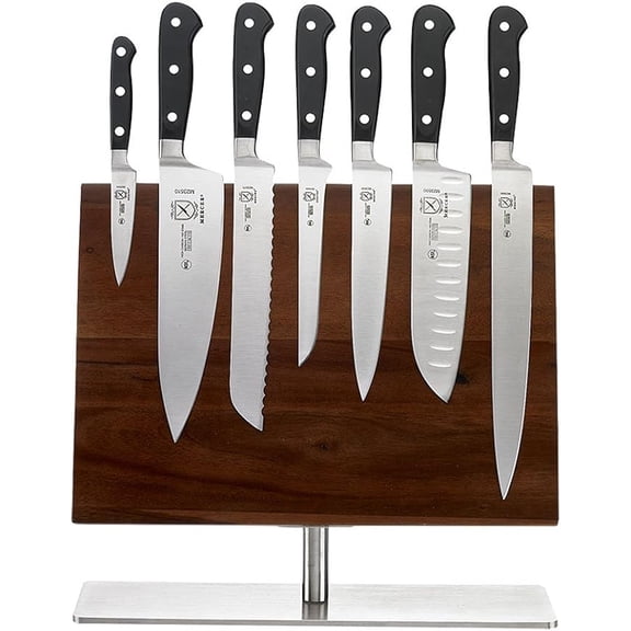 Mercer Culinary Renaissance 8-Piece Magnetic Board Steel Knife Set, 14 1/8 x 10 1/4, Stainless Steel