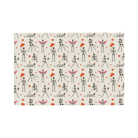

Placemats Set of 4 halloween love skull Place mats for Dining Table Indoor/Outdoor Cute Heat Resistant Washable Table Mats(18 x 12 )