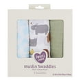 thumbnail image 2 of Parent's Choice Muslin Extra Large Swaddle, Jungle, Green, Yellow, & Blue, Infant Boy, 3 Pack, 2 of 12