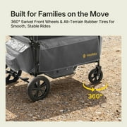 BabyVista Wagon Stroller All-Terrain for 2 Kids with Canopy, Parents Organizer, Adjustable Handlebar, Compact Foldable Baby Stroller Collapsible Toddler Stroller