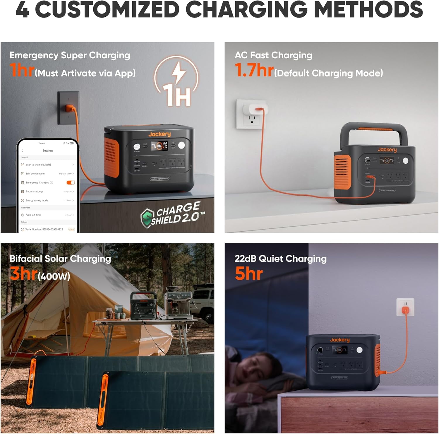Jackery Explorer 1000 V2 1500W Continuous/3000W Peak Portable Power Stations, Outdoor Activity