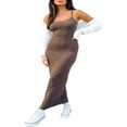 thumbnail image 3 of Women‘s Spaghetti Straps Slim Fit Tank Dress Summer Ribbed Sleeveless Bodycon Long Cami Dress, 3 of 7