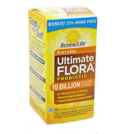 Renew Life Ultimate Flora Everyday 15 Billion Probiotic - 40 Capsules
