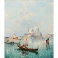 thumbnail image 2 of Franz Richard Unterberger 12x14 Black Ornate Wood Framed Double Matted Museum Art Print Titled: Santa Maria Della Salute on the Grand Canal, 2 of 5