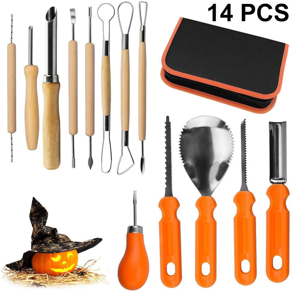 New 8/5/14pcs Halloween Pumpkin Carving Tool Kits Stainless Steel Pumpkin DIY