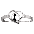 thumbnail image 1 of Corazón gato sentado sihouette animal Pulsera pulsera de joyería en forma de corazón Unbranded M, 1 of 3