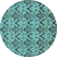 thumbnail image 1 of Ahgly Company Indoor Round Abstract Light Blue Modern Area Rugs, 6' Round, 1 of 4