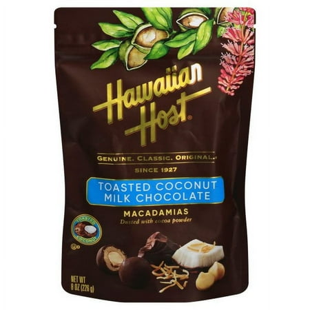 Hawaiian Host Toasted Coconut Milk Chocolate Macadamias 8 oz
