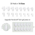 thumbnail image 3 of VSALON Press on Nails Short Almond - Pastel Solid White Cream Finish Nails for Halloween, Opaque Reusable Soft Gel Fake Nails with Nail Glue, Cuticle Oil - 32 PCS Glue On Nails in 16 Sizes, 3 of 8