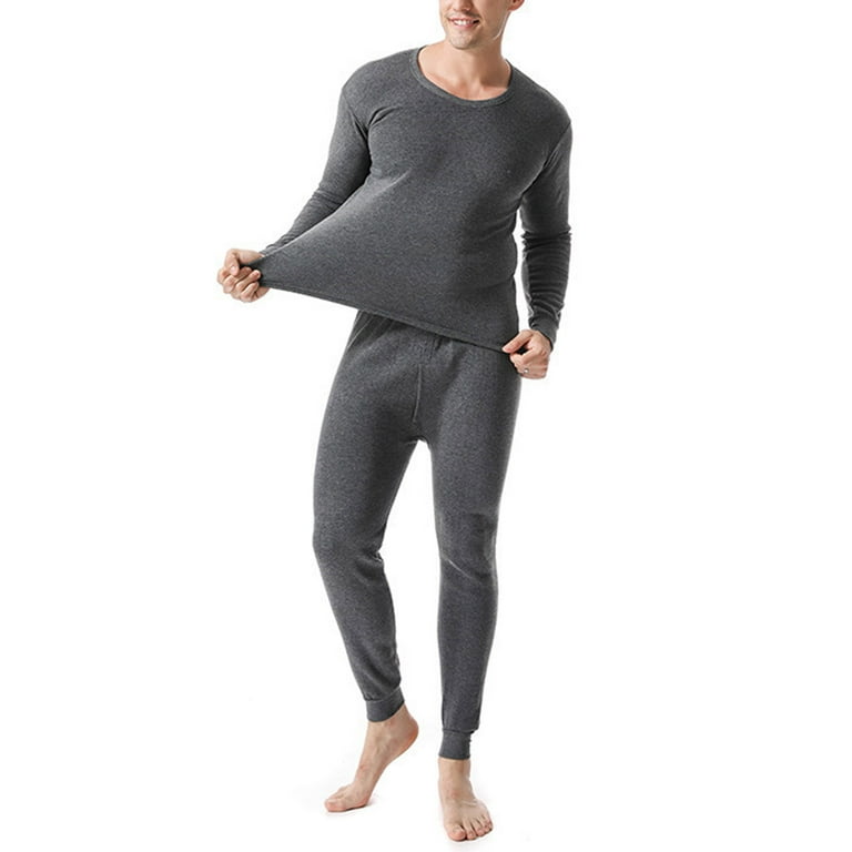 Men 2 Piece Thermal Underwear Set Top Bottom Long Sleeve Pants