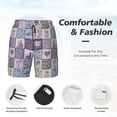 thumbnail image 6 of Picia Lavender Flowers pattern Mens Swim Trunks with Compression Liner Stretch Beach Shorts Quick Dry with Zipper Pockets No-Chafing Board Shorts-, 6 of 9