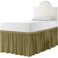 thumbnail image 3 of College Dorm Bedskirt, 50 Inch Drop 100% Microfiber Lightweight Ruffled, Twin-XL Size (39" x 80") Elastic Bed Skirt - Taupe Solid, 3 of 7