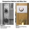 thumbnail image 4 of SHIQI-12 Pcs Stainless Steel Door Reinforcement Plate, 5.1" × 3.5" Square Door Lock Repair Plate, Silver Door Lock Fixing Plate for Decorating and Repairing The Door, 4 of 4