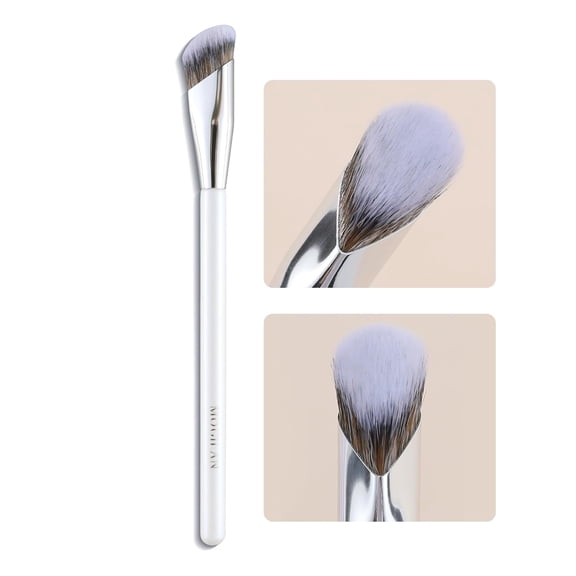 ENERGY Angled Concealer Brush with Cover-Under Eye , Nose Contour & Blending , Soft(White)