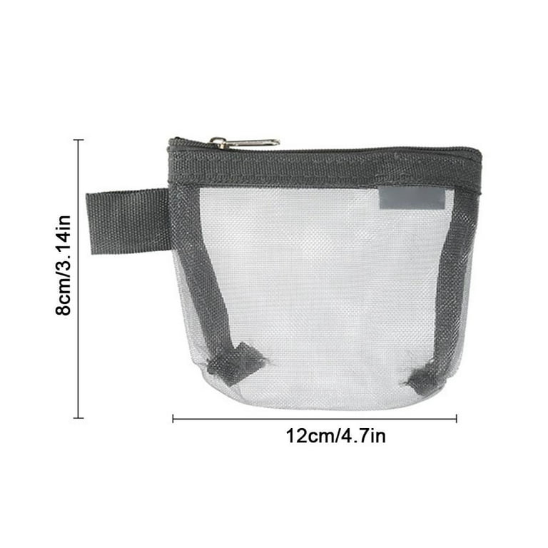 seebee 3 Pcs Portable Mesh Storage Bag, Small Zipper Pouch Pouch Mesh Coin Purse Mini Mesh Zipper Cosmetic Bag Multi-Purpose Small Storage Bag, Women's