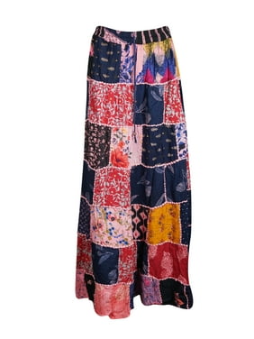Mogul Women's Vintage Summer Coolest Amazing Colorful Patchwork Skirts