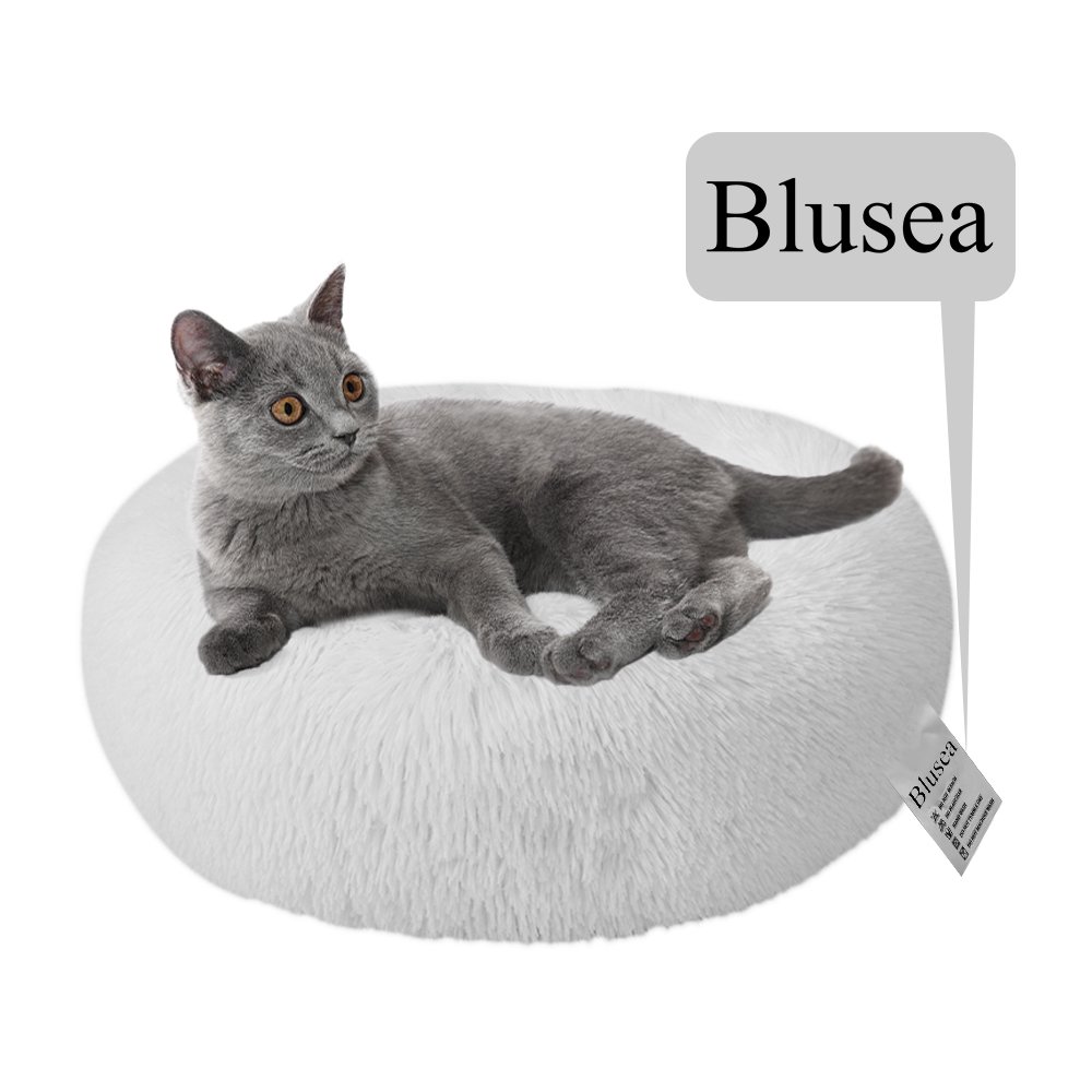 Blusea Soft Plush Round Pet Bed Cat Soft Bed Cat Bed for Cats Small Dogs