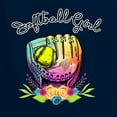thumbnail image 3 of Wild Bobby, Colorful Softball Girl, Sports, Women Graphic Long Sleeve Tee, Navy, XX-Large, 3 of 5
