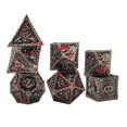 thumbnail image 1 of serony 7Pcs Polyhedral Dice Irregular Set D4 D6 D8 Big Props 7 D10 D12 D20 Role pieces irregular Numbers Board Games Red Black, 1 of 7