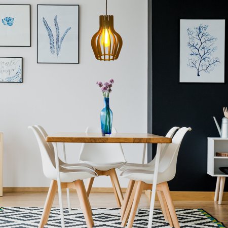 

Wooden Vase Style Pendant Light (w/ light kit)