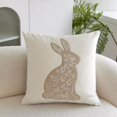 thumbnail image 4 of Simple Series Easter Rabbit Printed Pillow Cover - Cute Bunny Pattern Sofa Cushion Cover for home Decor, Durable Washable Pillowcase for Living Room & Bedroom, Festive Accent, 18*18in, White, 4 of 6