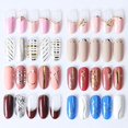 thumbnail image 5 of Pegatinas de uñas de línea francesa, pegatinas 3D para uñas, tira curva, oro, plata, línea blanca, estrellas, nubes, bruja gótica, pegatinas de esmalte de uñas, deslizadores adhesivos, pegatinas de d, 5 of 5