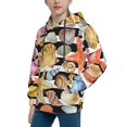 thumbnail image 2 of Rateoe Sea Shell Pattern Boys Hoodie, Youth Pullover Hooded Sweatshirt, Kangaroo Pocket Hoodie for Kids-Small, 2 of 6