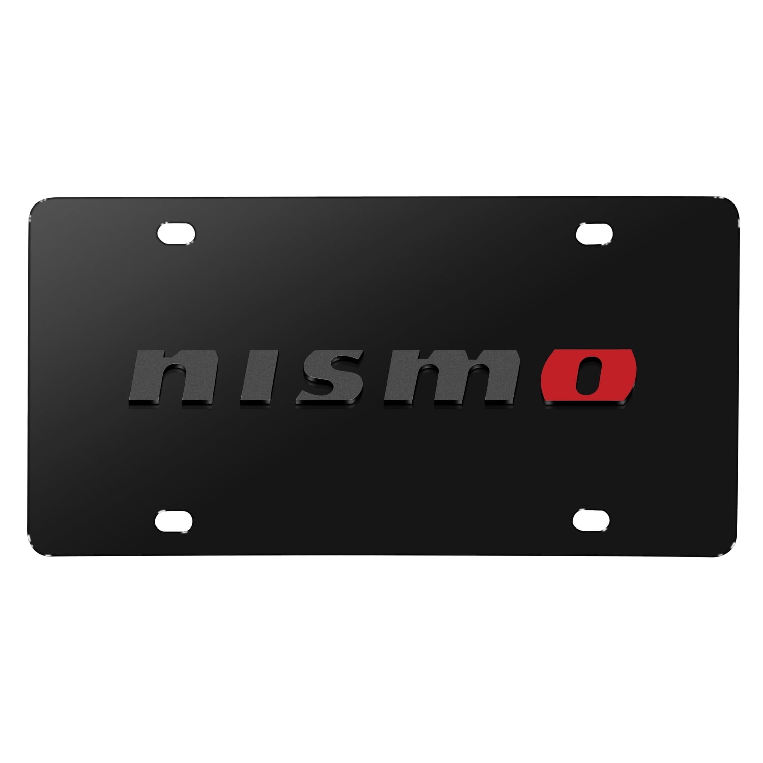 Nissan New 3D Logo on Nissan Pattern Black Aluminum License Plate