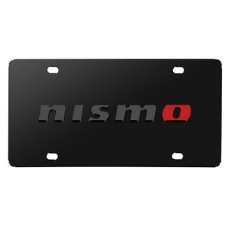 Nissan New 3D Logo on Nissan Pattern Black Aluminum License Plate