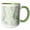 Green/White, variant on 3drose, Image of Jade Greens and Pale Yellow Swirly Marble, 11oz Mug