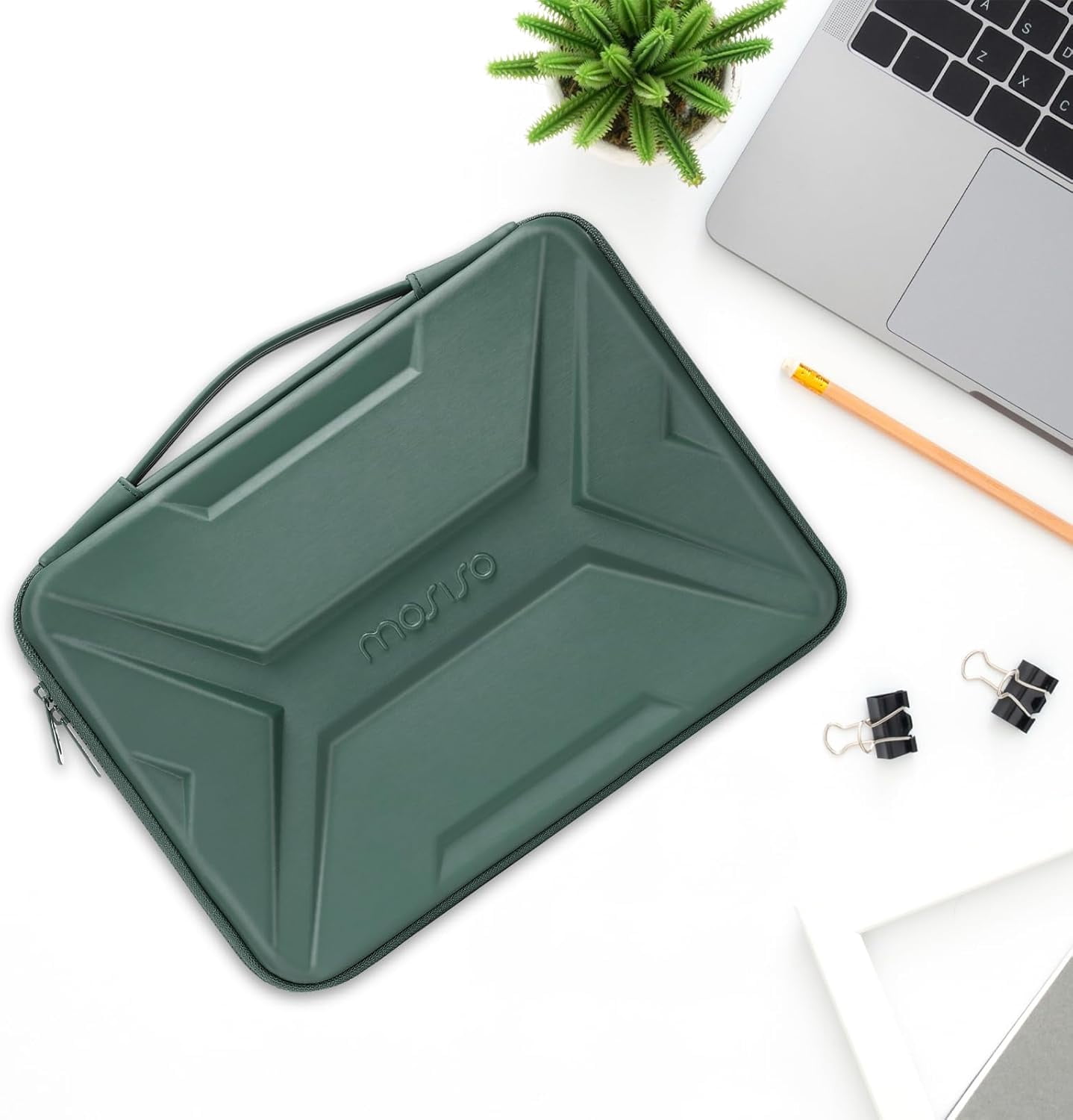 MOSISO 15-16 inch Laptop Hard Case, 15.6 inch Waterproof Shockproof Computer Bag Compatible with MacBook HP Dell,Artistic Geometric EVA Carrying Sleeve Laptop Case Hard Shell with Handle