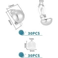 thumbnail image 3 of 30Pcs Half Round Brass Clip-on Earring Findings with Loops 30Pcs Ear Nuts for Ears Platinum Clip-on Earring Findings Converter Component for Earring Making, 3 of 9
